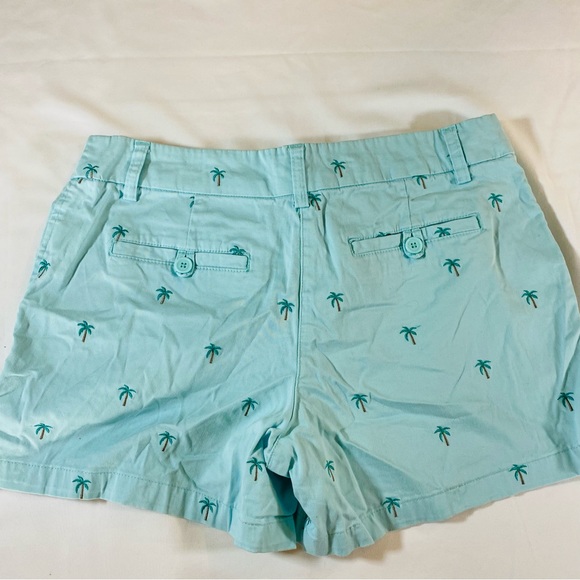 Soft mint Palm tree print preppy short shorts by Cambridge Dry Goods size 8 - Picture 9 of 10